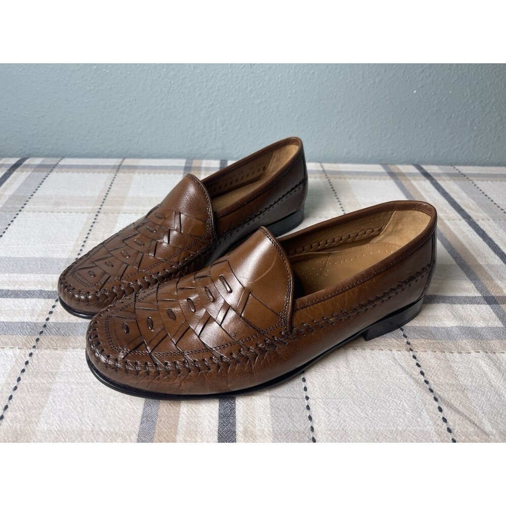FLORSHEIM Weave “Bridgeport” Loafers Men’s Size 10 EEE Brown Style #18341